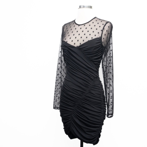 Halston. Hilary Dress in Jersey Mesh. - Picture 6 of 15